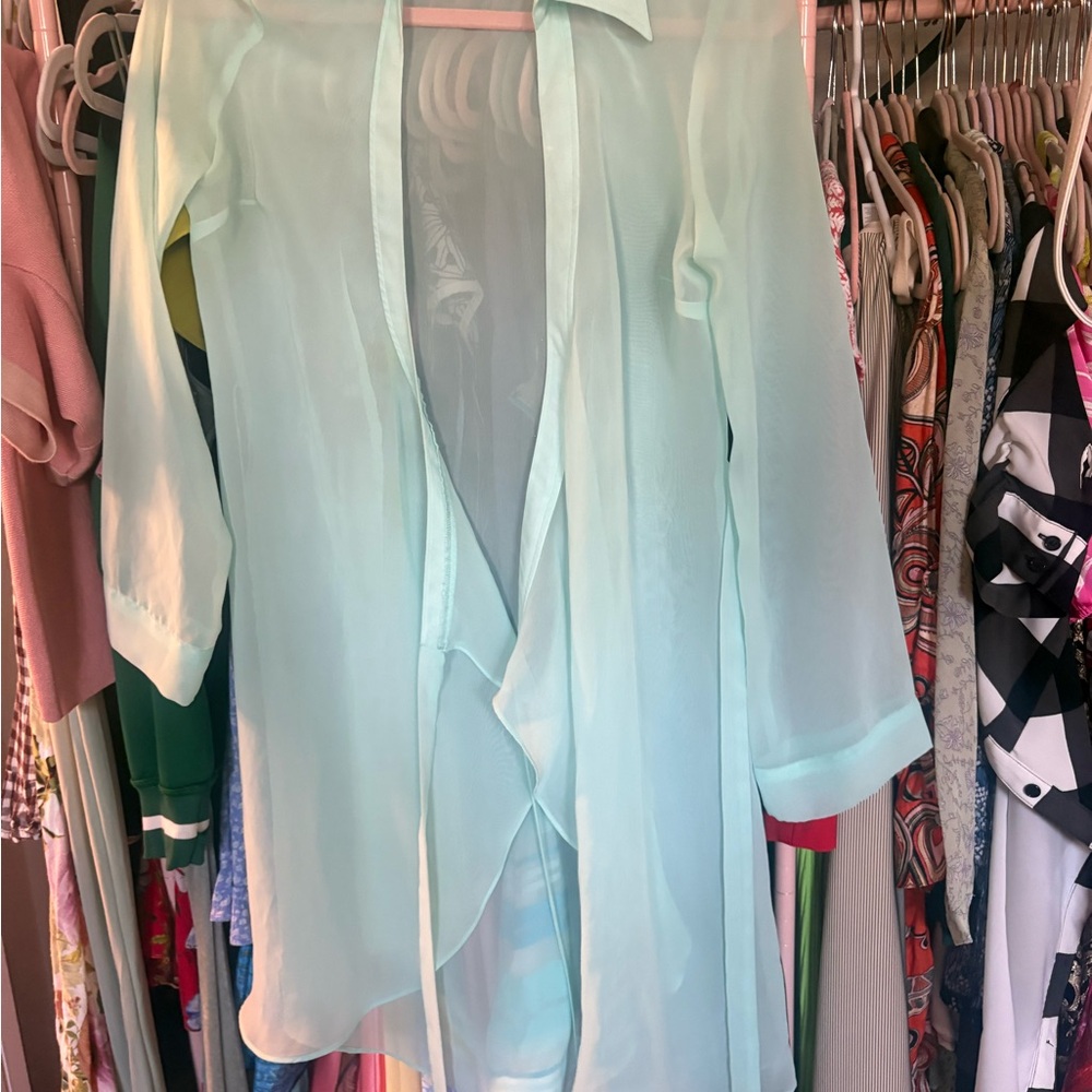 Sheer Light mint house coat